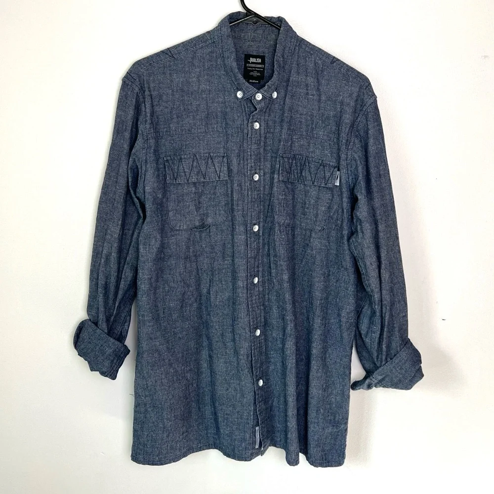 PUBLISH Blue/chambray Button Down‎ Shirt
